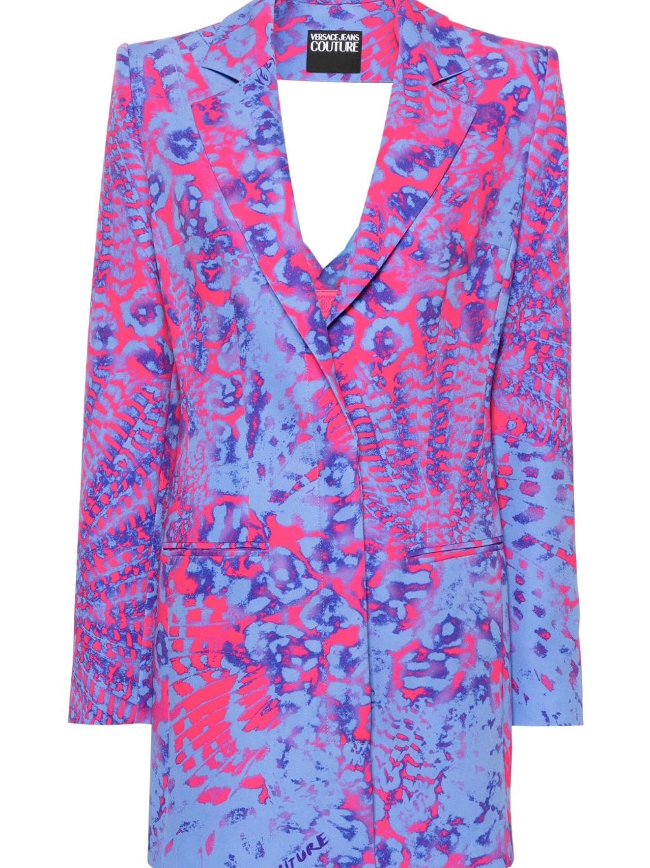 Cheap Women single-breasted Versace Jeans Animalier blazer Couture 0416